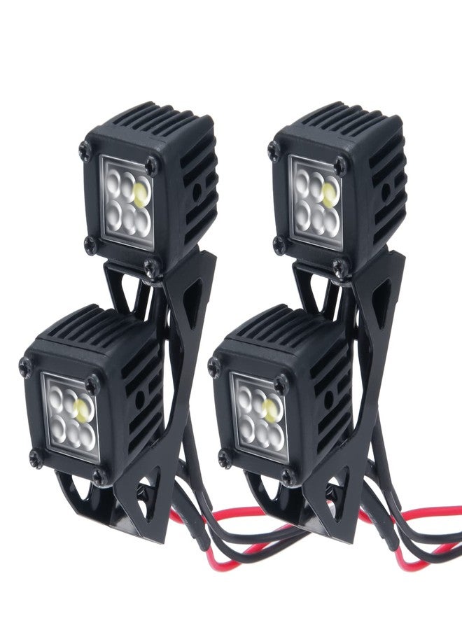 MORFUM RC Car LED Lights Headlights Headlamp Square Lens Spotlight 4PCS Compatible with 1/10 RC Crawler Car TRX4 TRX6 Axial SCX10 90046 RR10 D90 Upgrades Parts (B-6 Holes) - Image 1